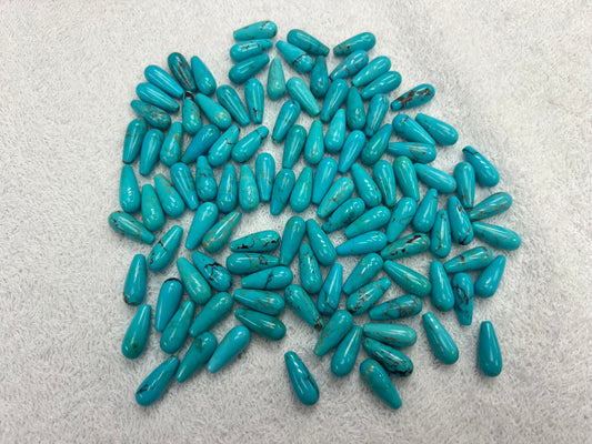 Turquoise Pear Loose Piece 7x17mm (Half Drilled)