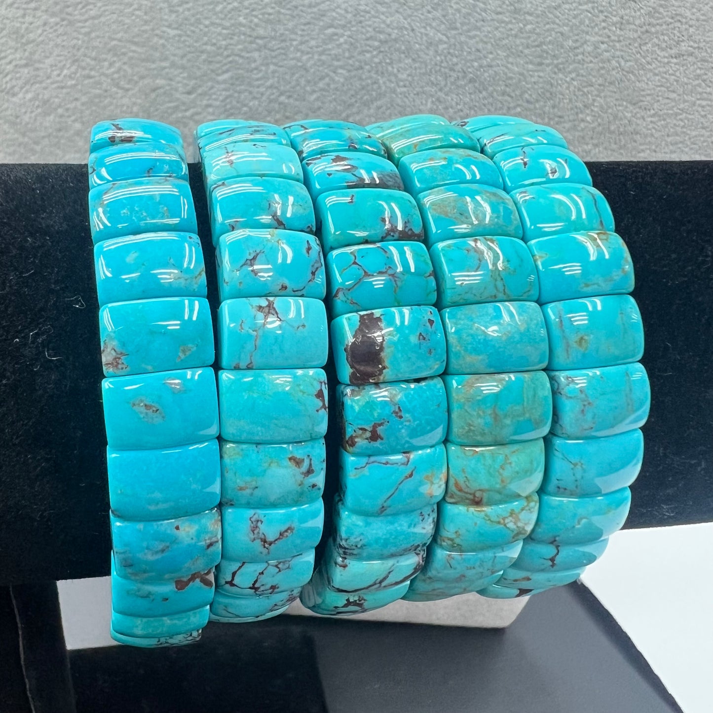 Natural Turquoise Rectangle Bracelet 7x10mm