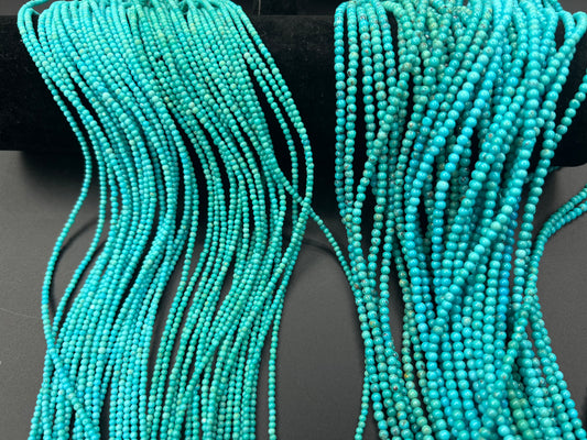 Natural Turquoise Round Bead 2mm 3mm (Top)