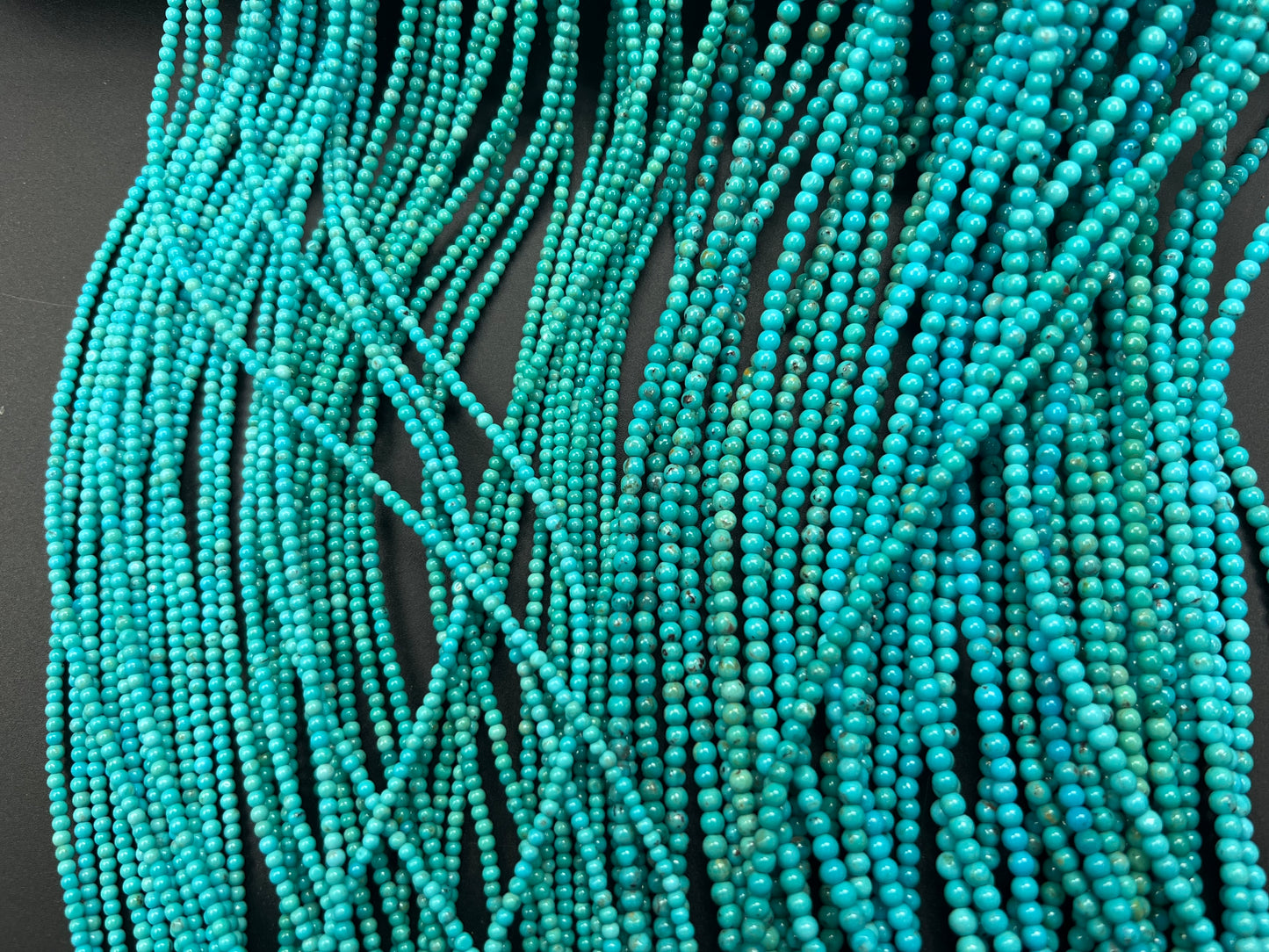 Natural Turquoise Round Bead 2mm 3mm (Top)