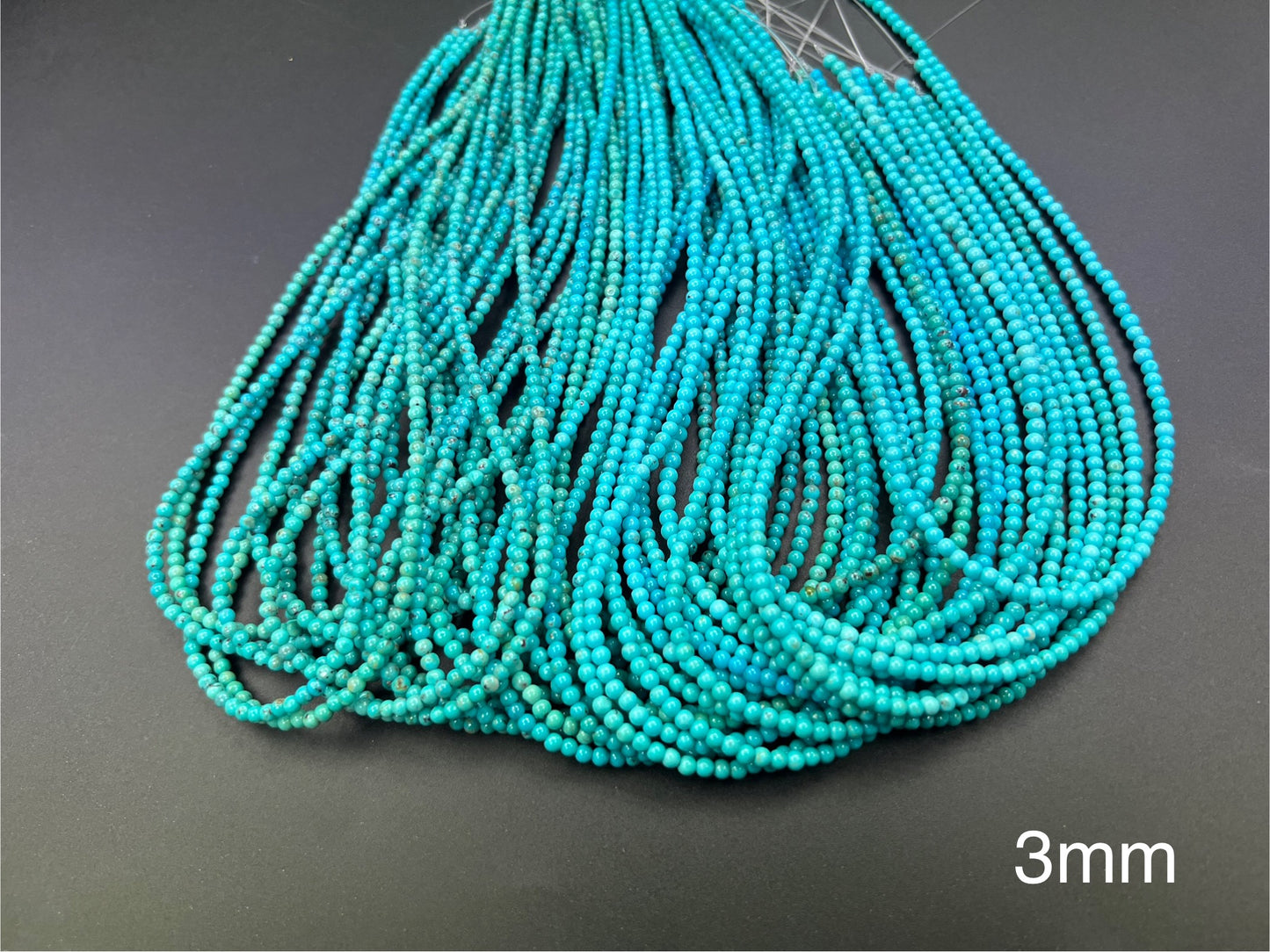 Natural Turquoise Round Bead 2mm 3mm (Top)