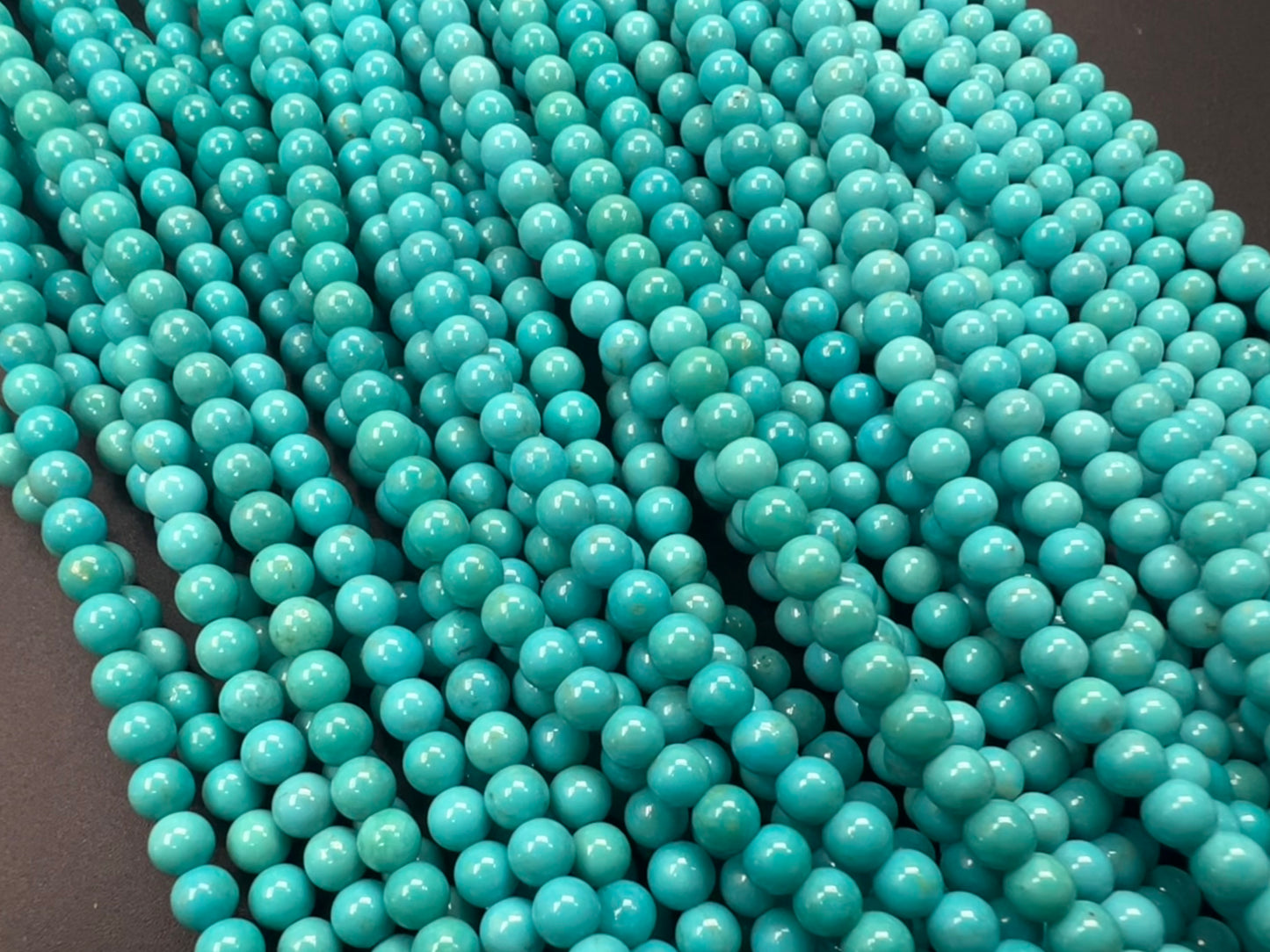 Natural Turquoise Round Bead 4mm