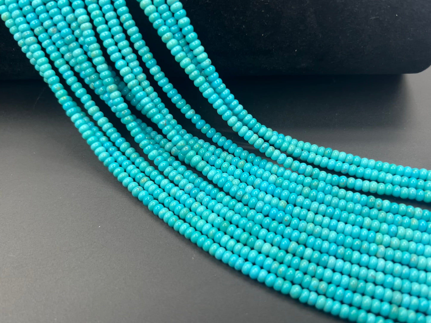 Natural Turquoise Rondelle Bead 4mm