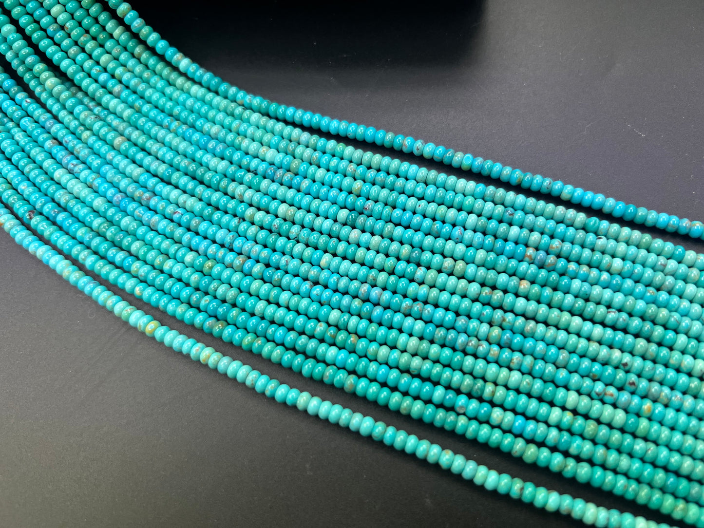 Natural Turquoise Rondelle Bead 4mm