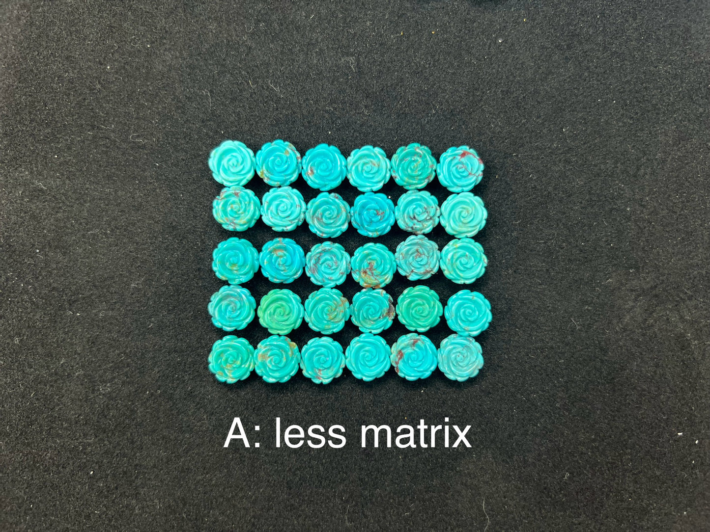 Turquoise Rose Loose Piece 10mm (Back Half Drilled)