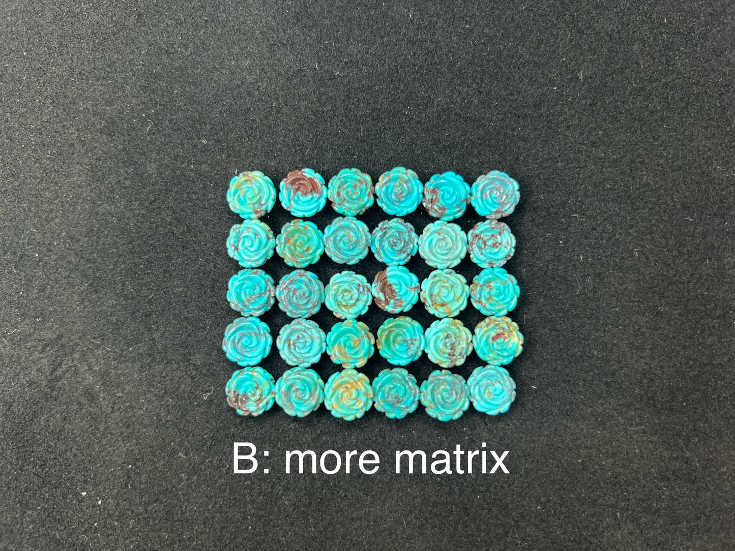 Turquoise Rose Loose Piece 10mm (Back Half Drilled)