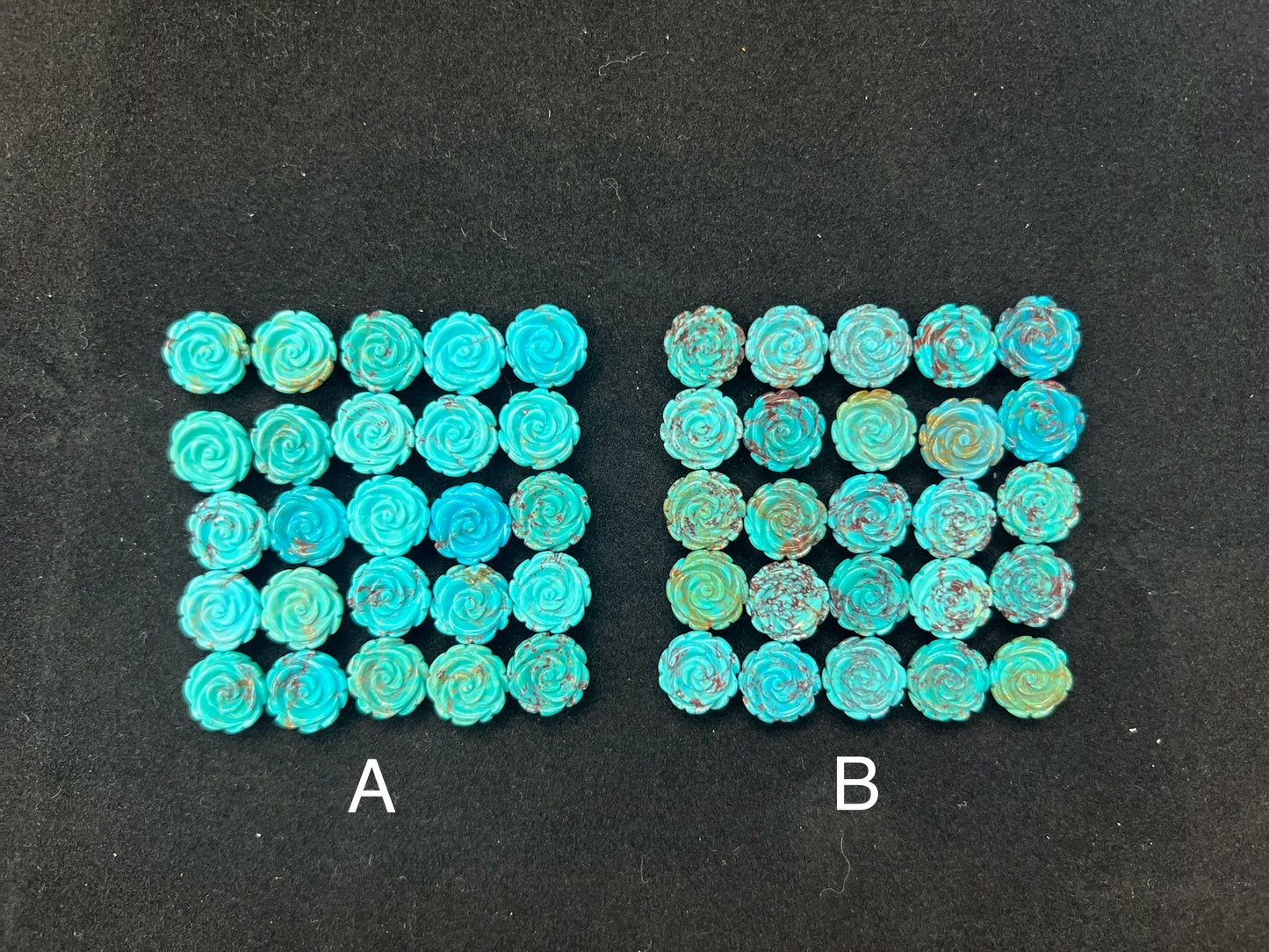 Turquoise Rose Loose Piece 12mm (Back Half Drilled)