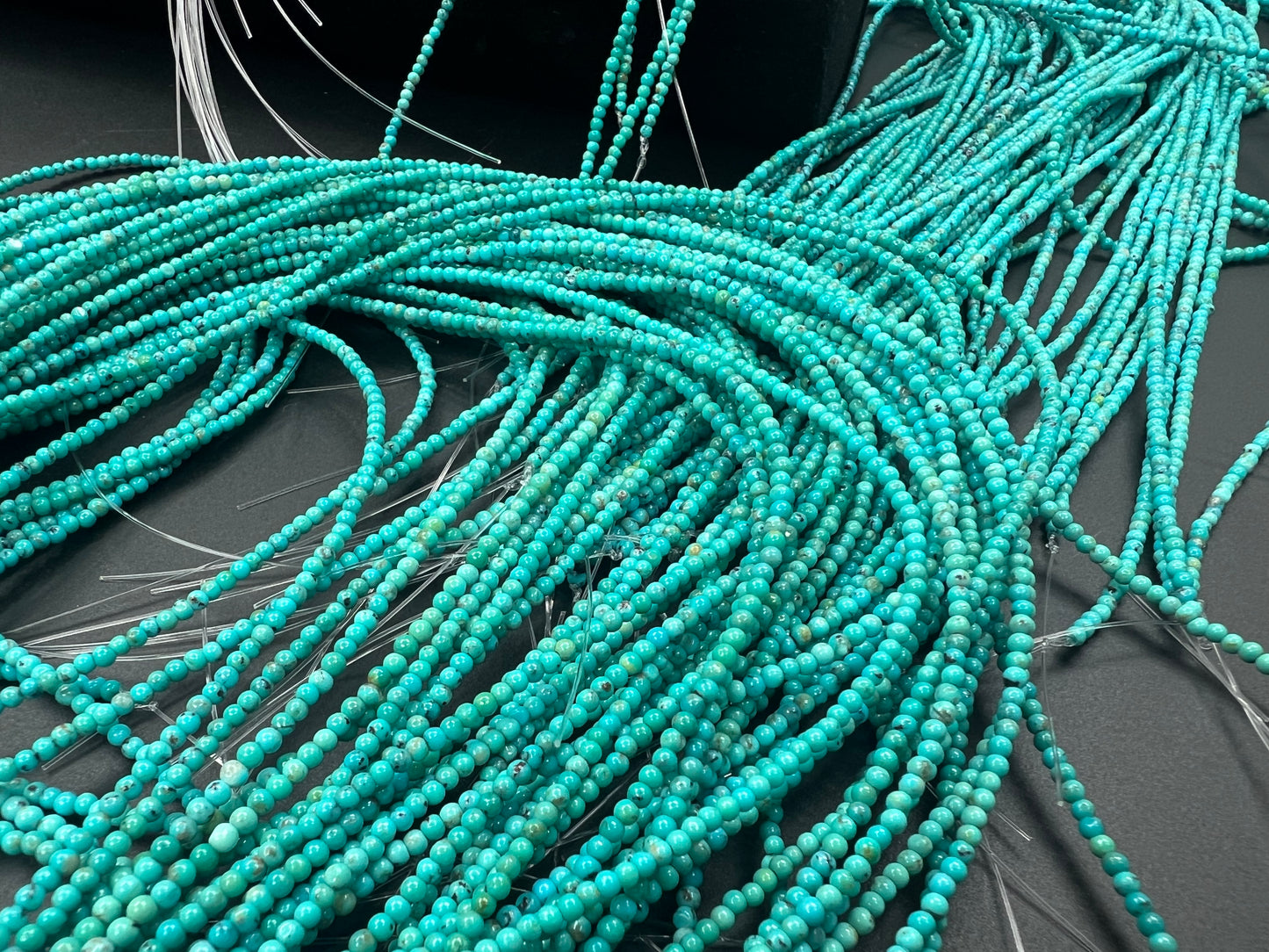 Natural Turquoise Round Bead 2mm (High)
