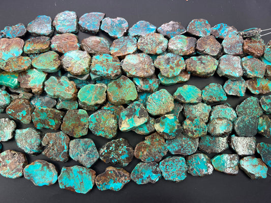Natural Turquoise Irregular Slice Strand