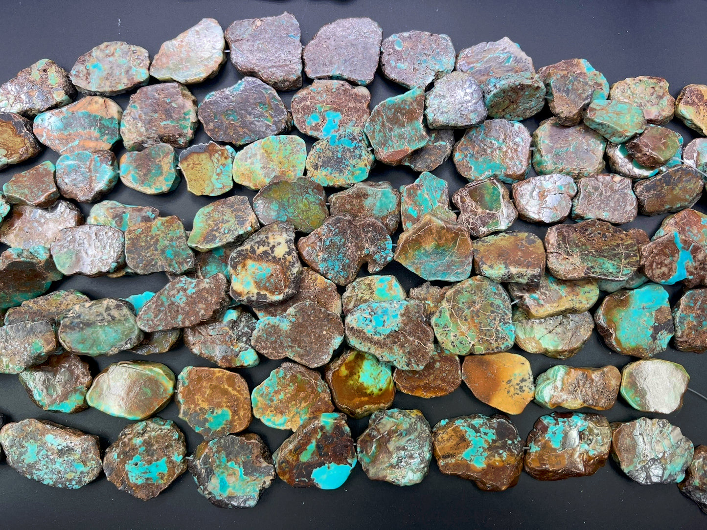 Natural Turquoise Irregular Slice Strand
