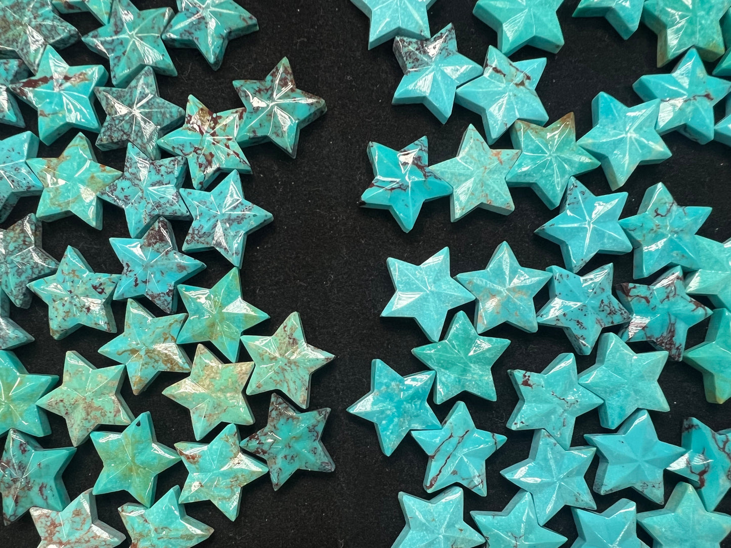 Turquoise Star Carved Loose Piece