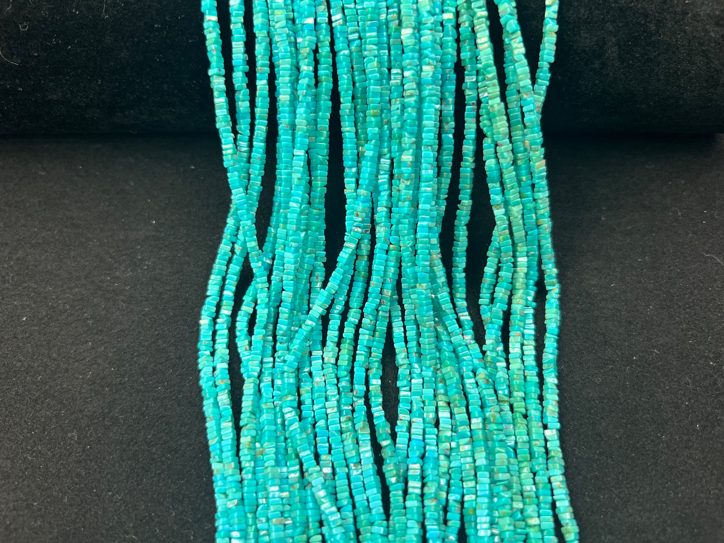 Natural Turquoise Square Beads 2.5mm (Top)