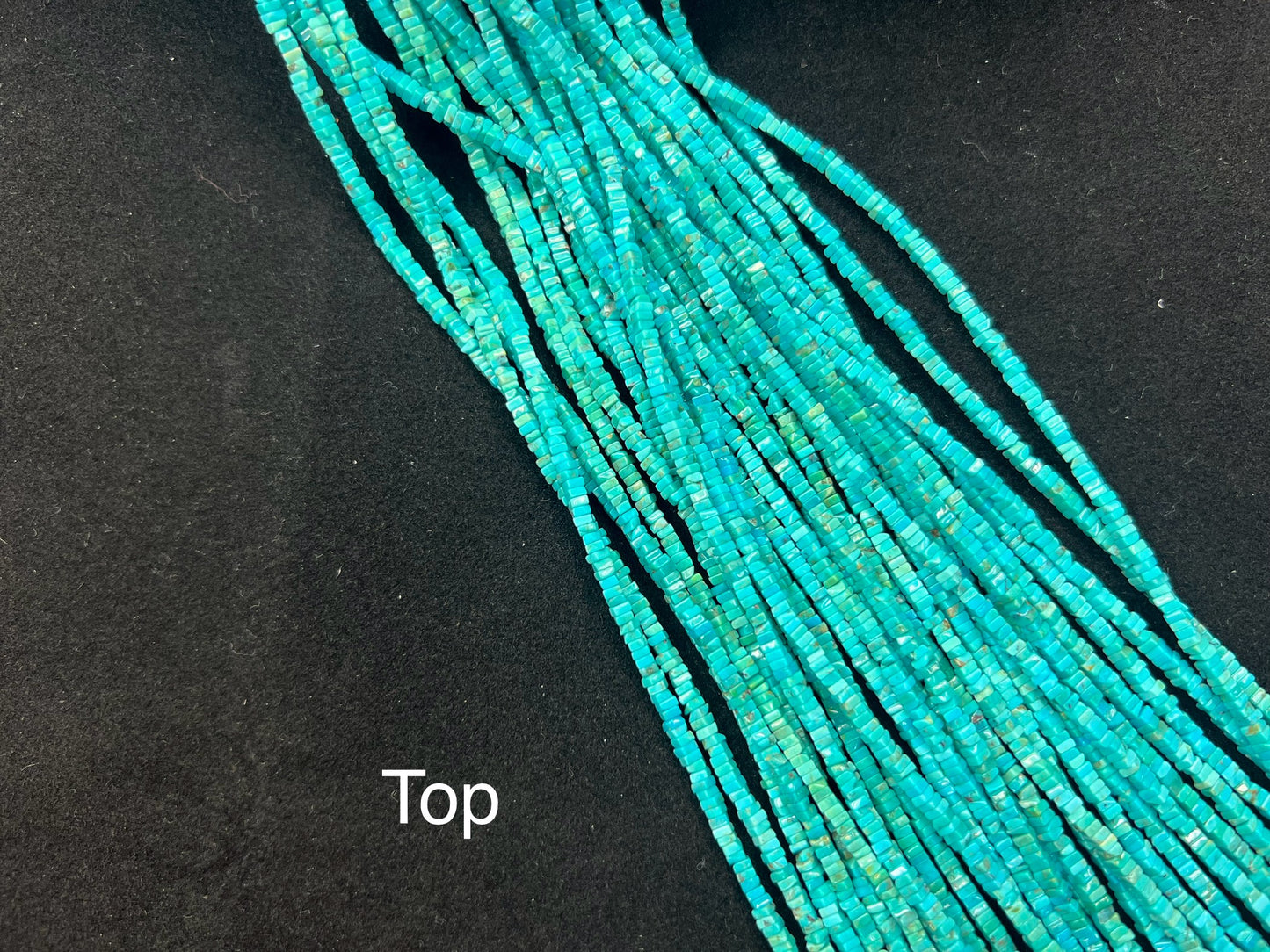 Natural Turquoise Square Beads 2.5mm (Top)