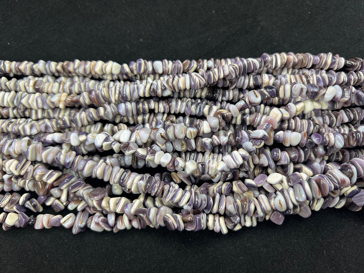 Natural Wampum Irregular Chips Strand