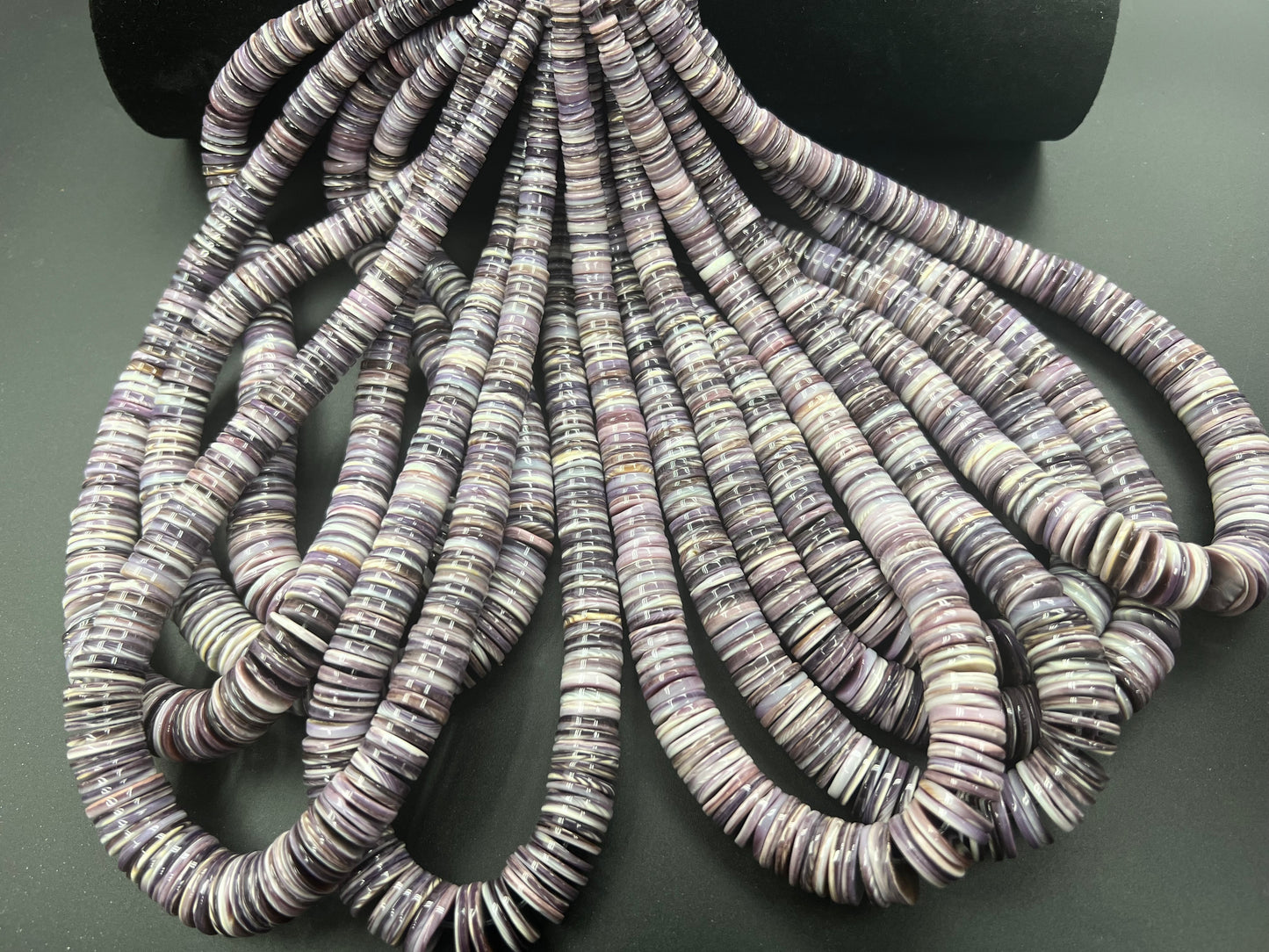 Wampum Graduated Heishi Beads 6-14mm