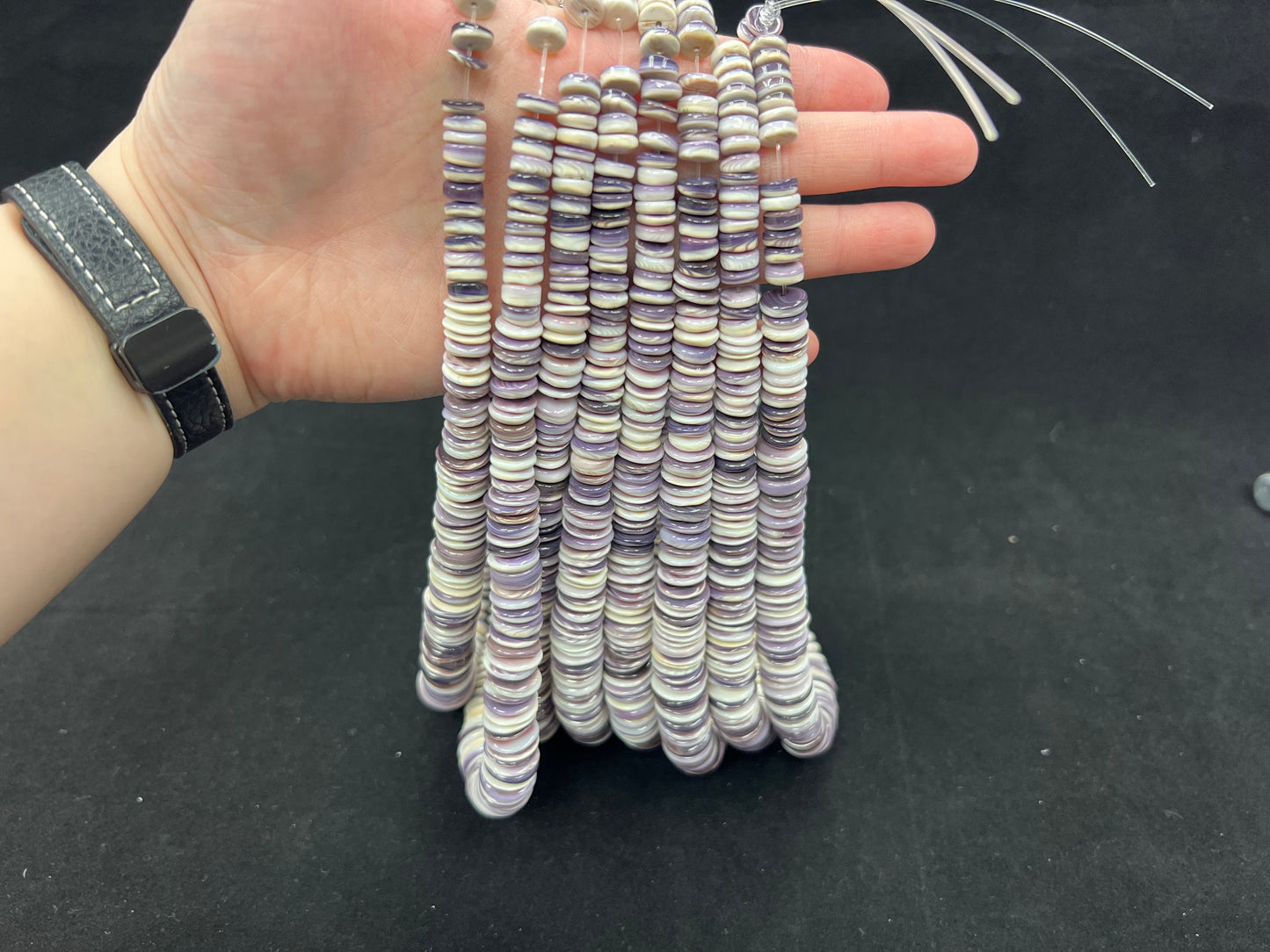 (Wholesale) Natural Wampum Graduated 8-16mm