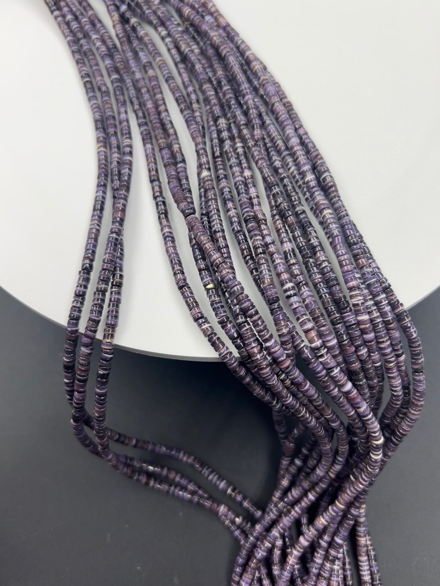 Top Quality Wampum Shell Heishi Strand 3mm