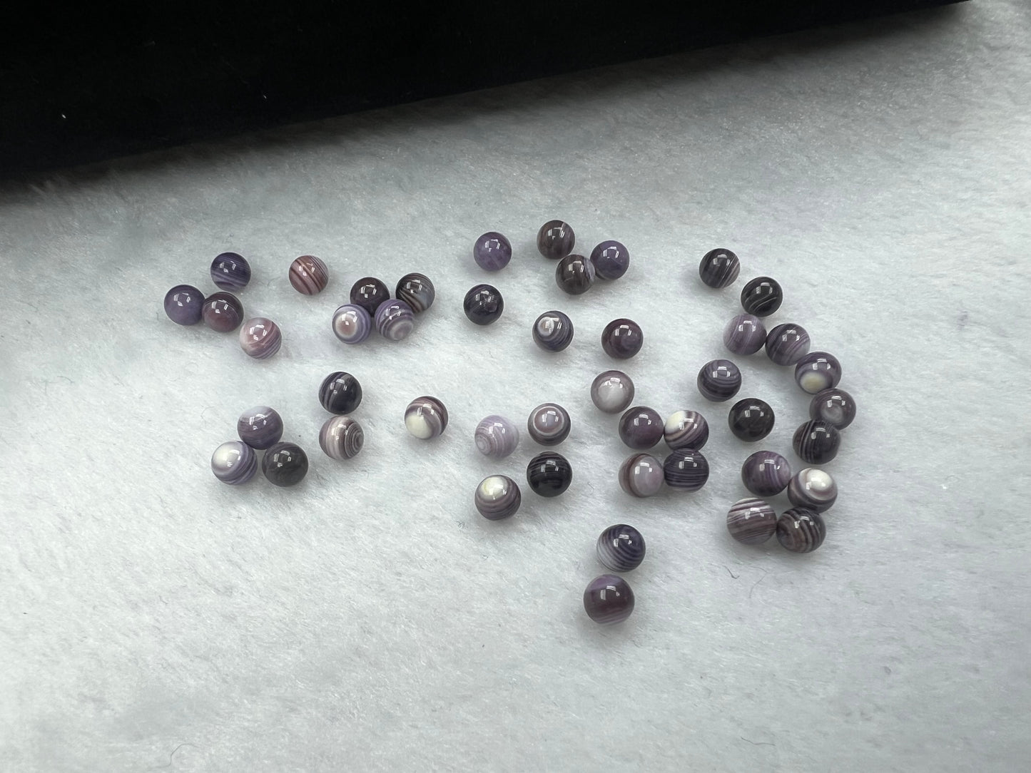 Natural Wampum Purple Round Bead Loose Piece 5mm (No Hole)