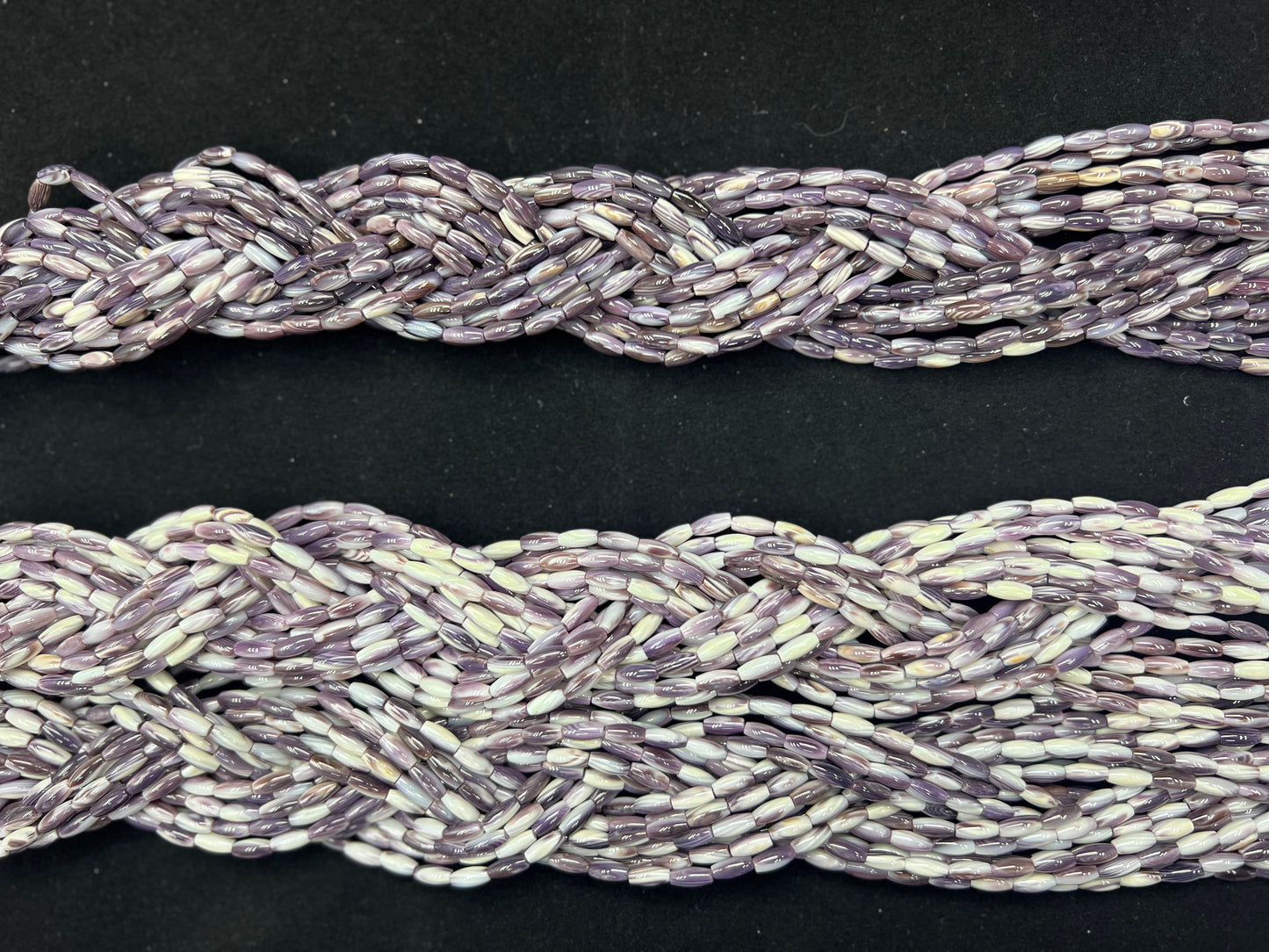 Wampum Olive Beads 4x9mm