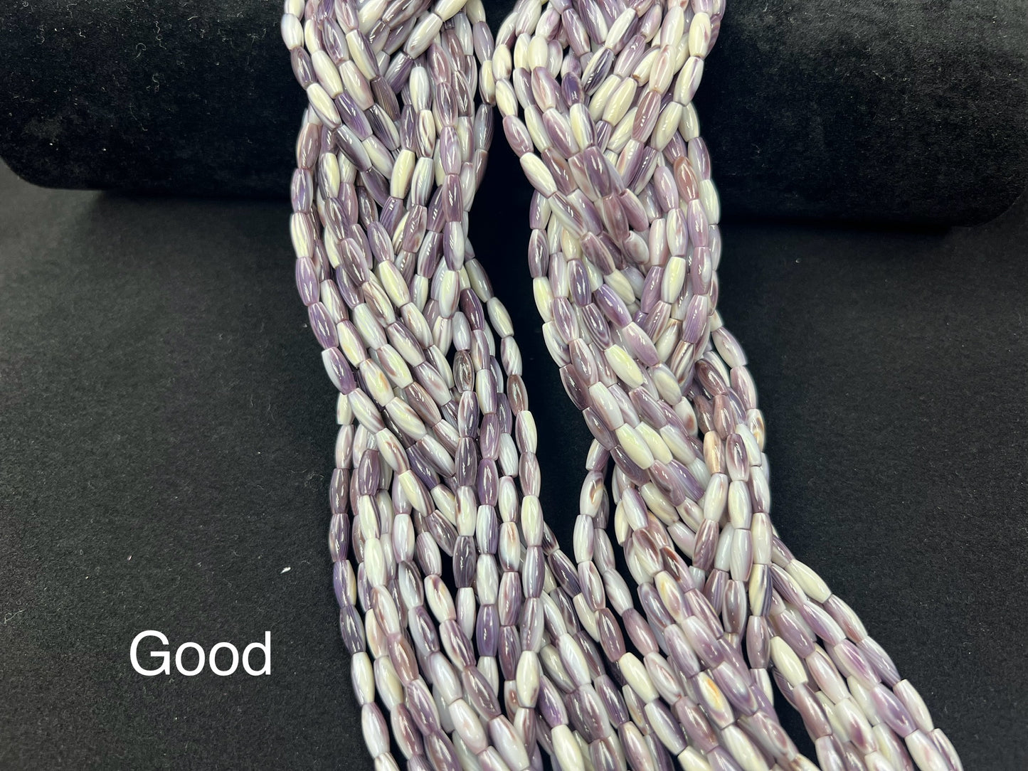 Wampum Olive Beads 4x9mm