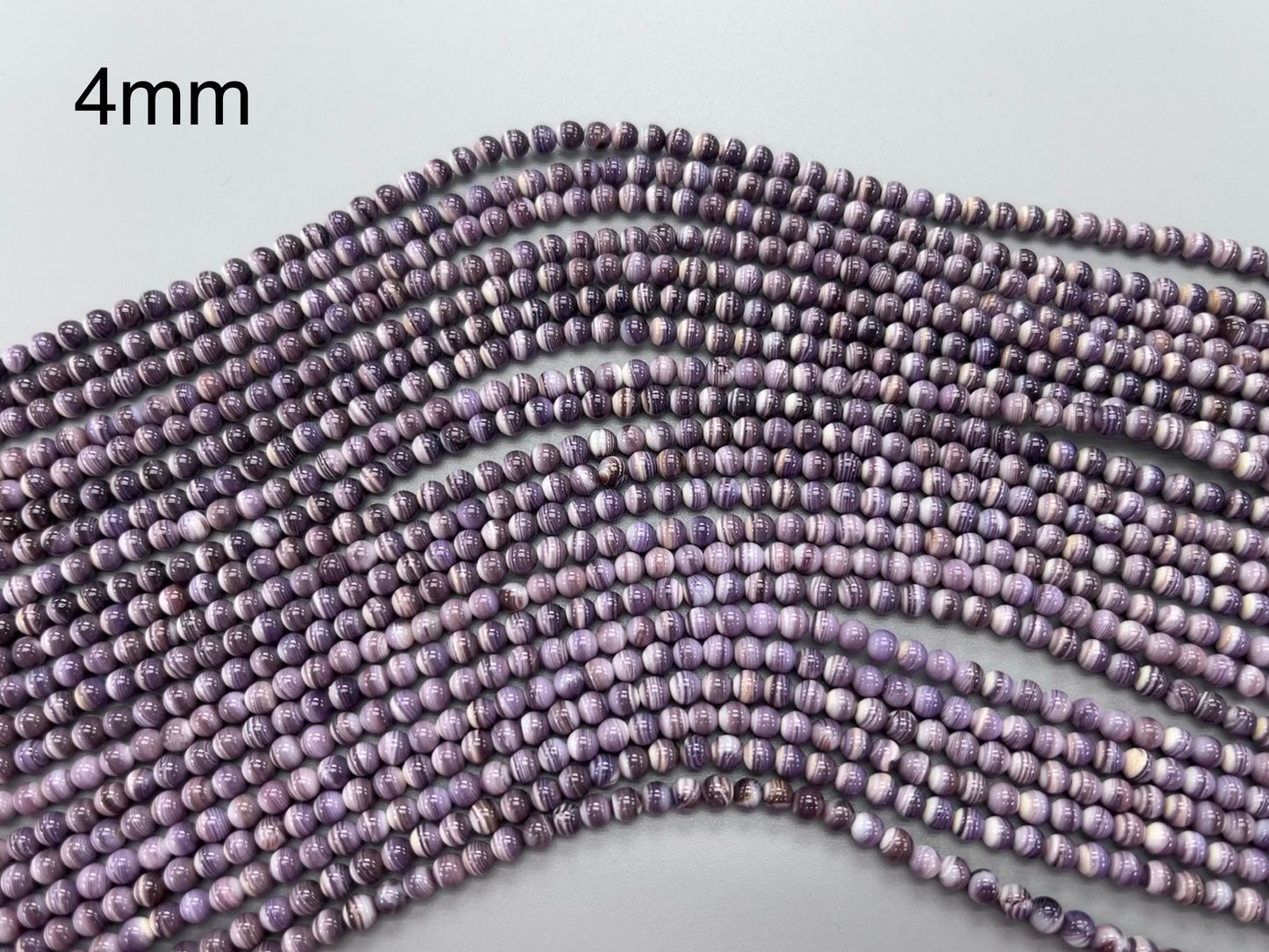 Natural Wampum Quahog Shell Round Bead - 3-8mm