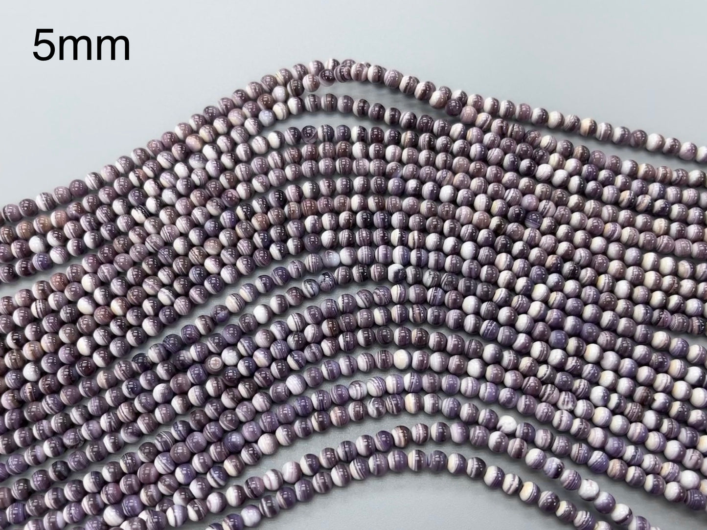 Natural Wampum Quahog Shell Round Bead - 3-8mm