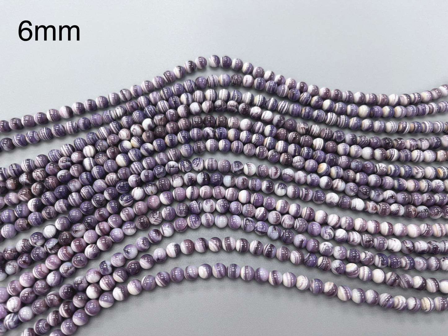 Natural Wampum Quahog Shell Round Bead - 3-8mm