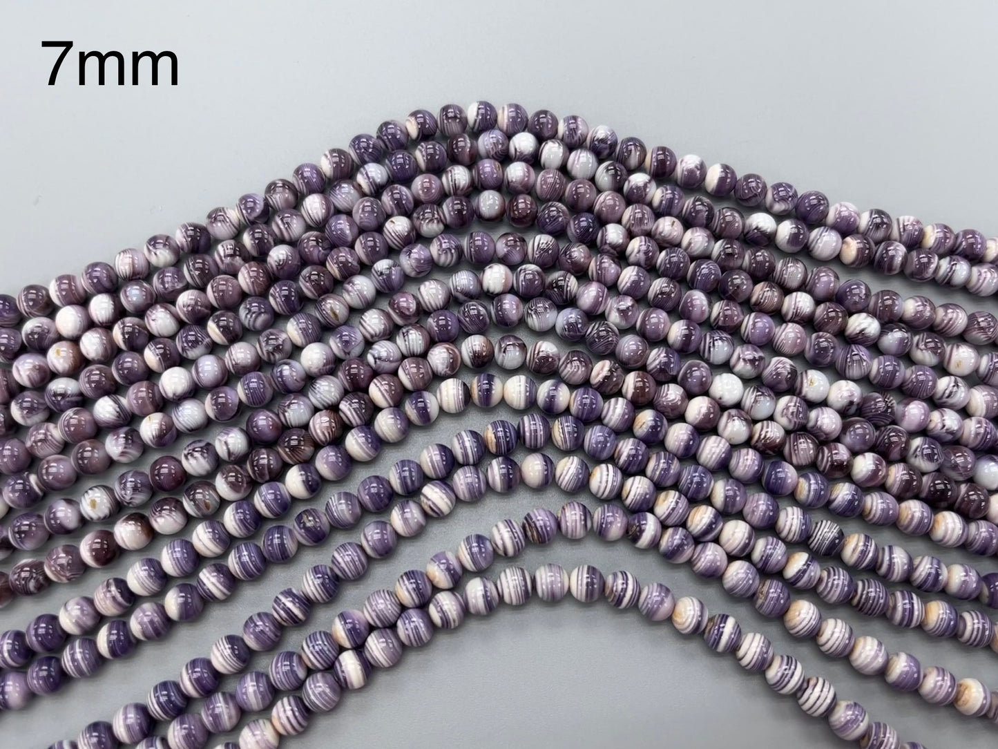 Natural Wampum Quahog Shell Round Bead - 3-8mm
