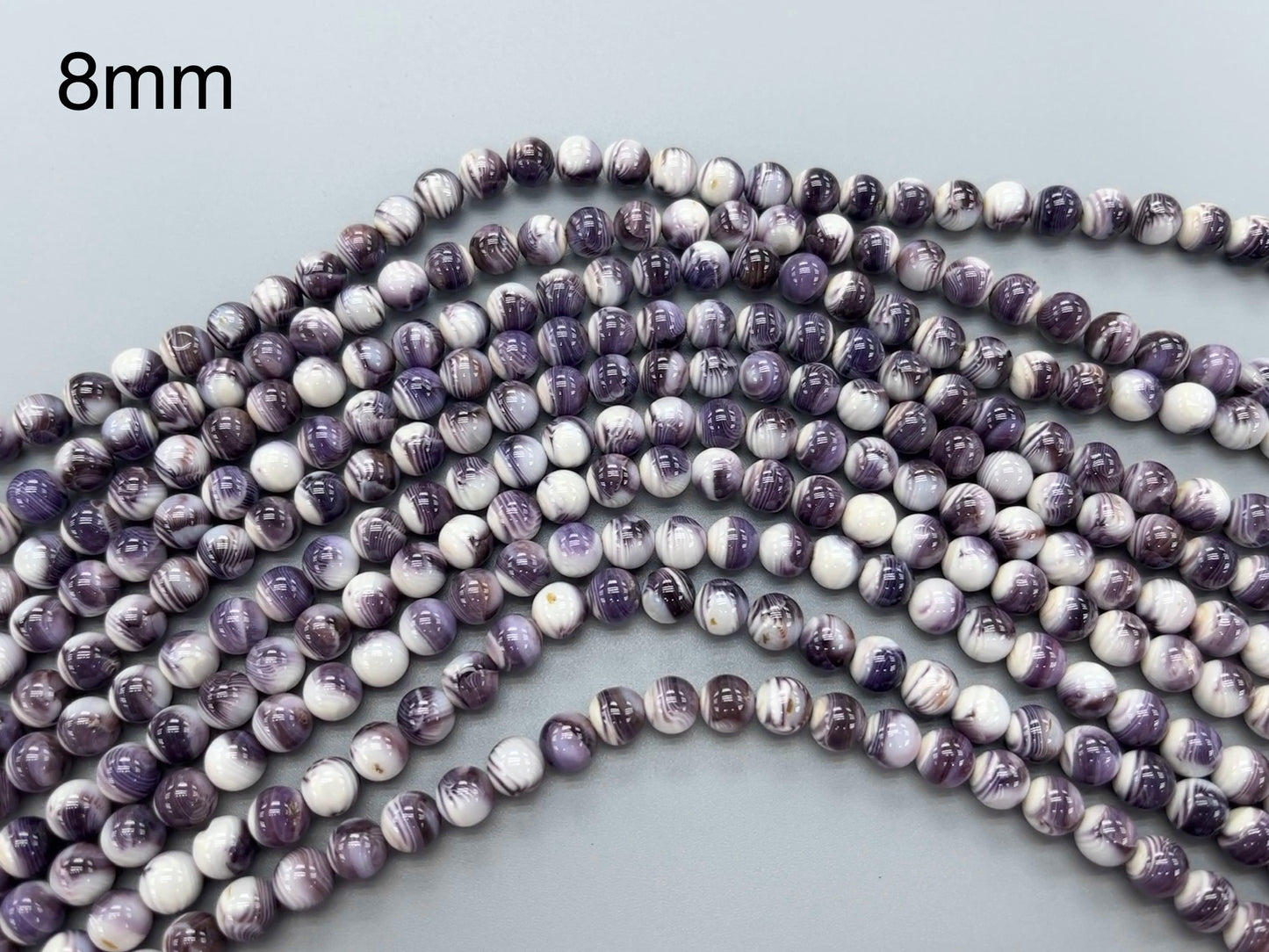 Natural Wampum Quahog Shell Round Bead - 3-8mm