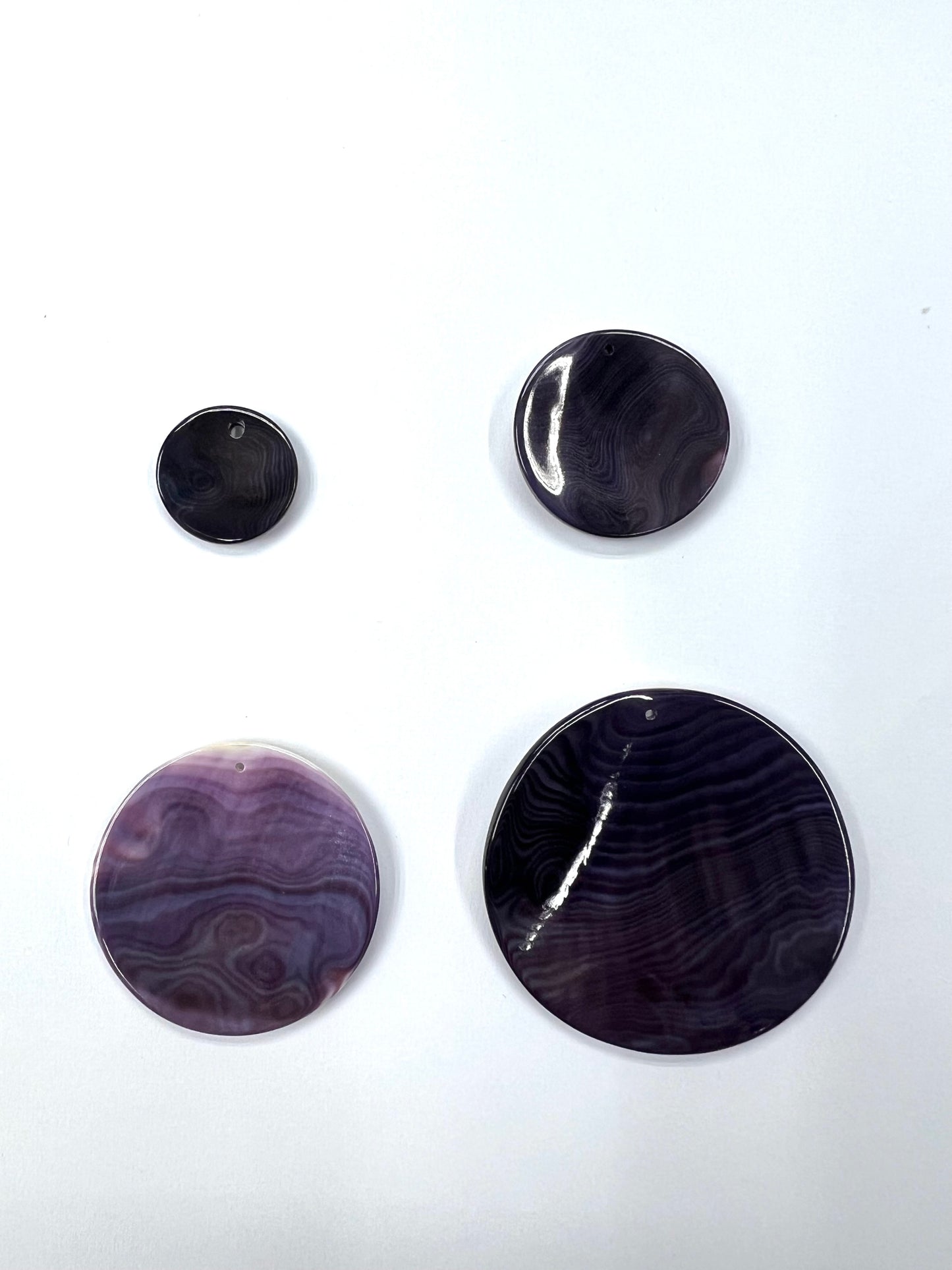 Top Quality Wampum Quahog Shell Purple Round Shape Loose Piece 20~50mm