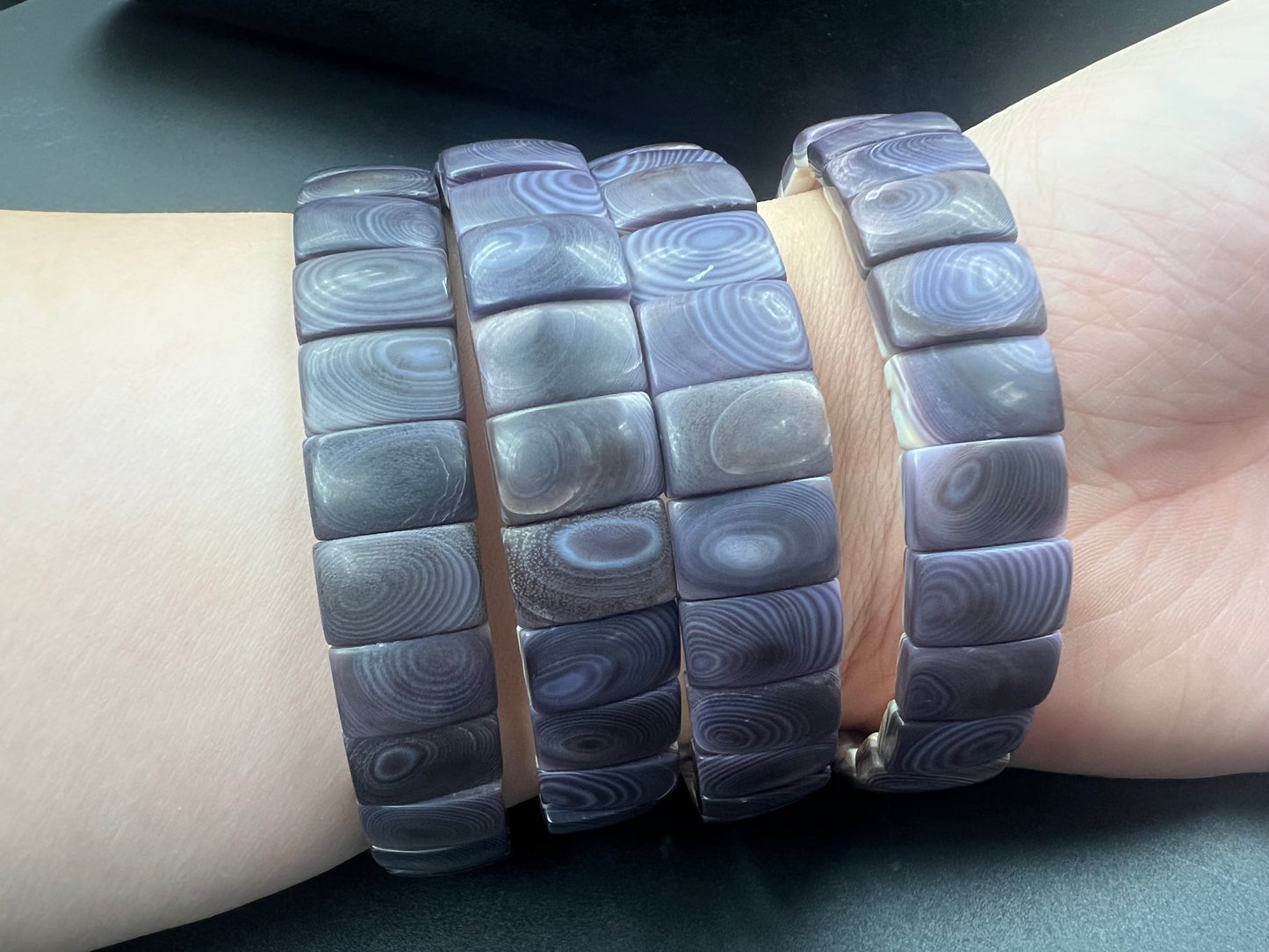 (Matt) Wampum Rectangle Bracelet 8x12mm