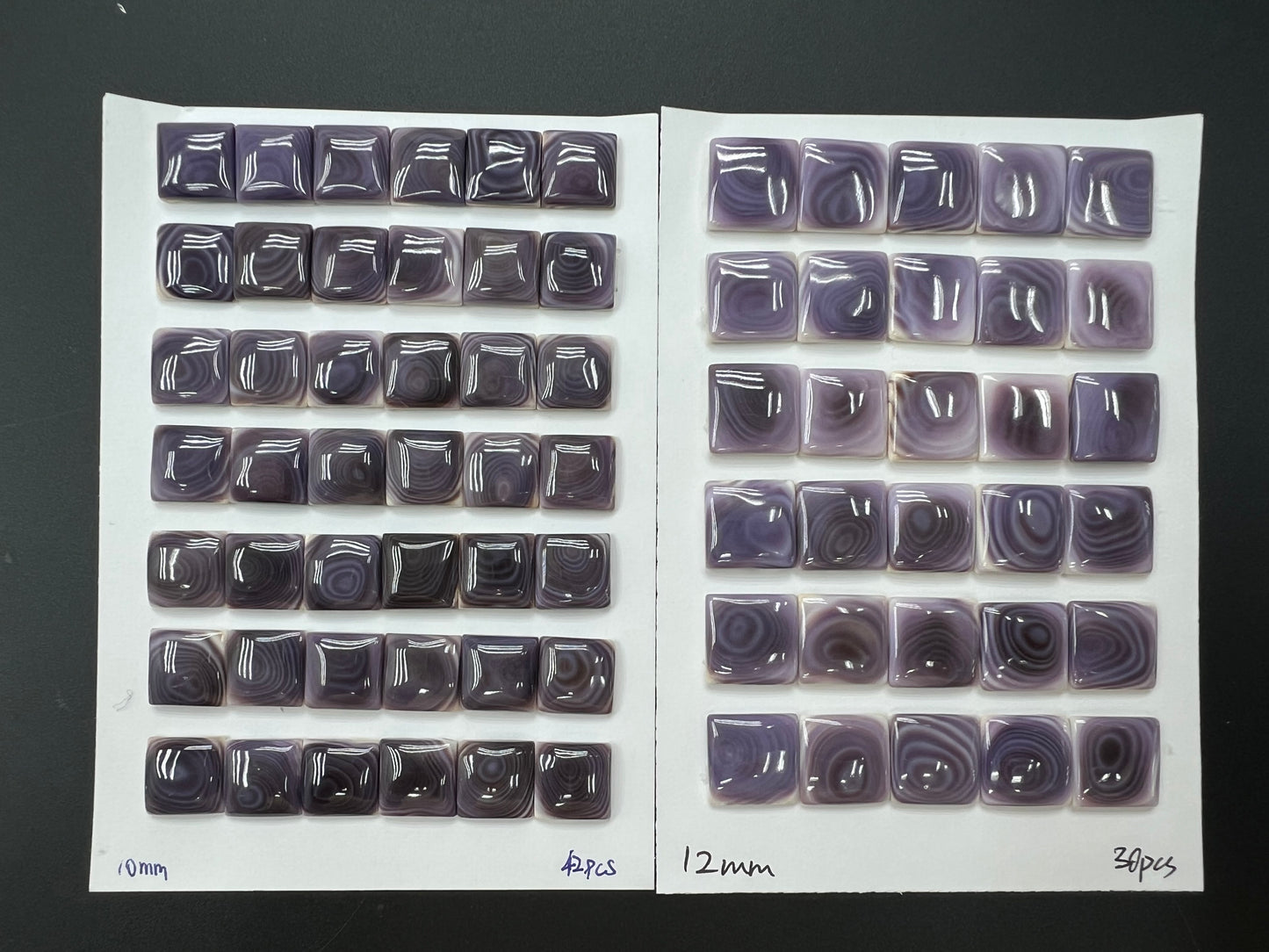 Natural Wampum Square Cab 10mm - 12mm