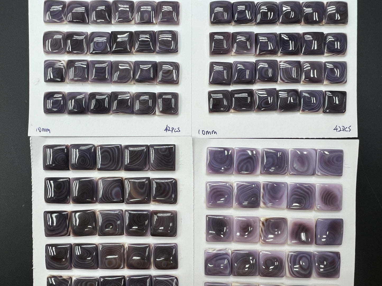 Natural Wampum Square Cab 10mm - 12mm
