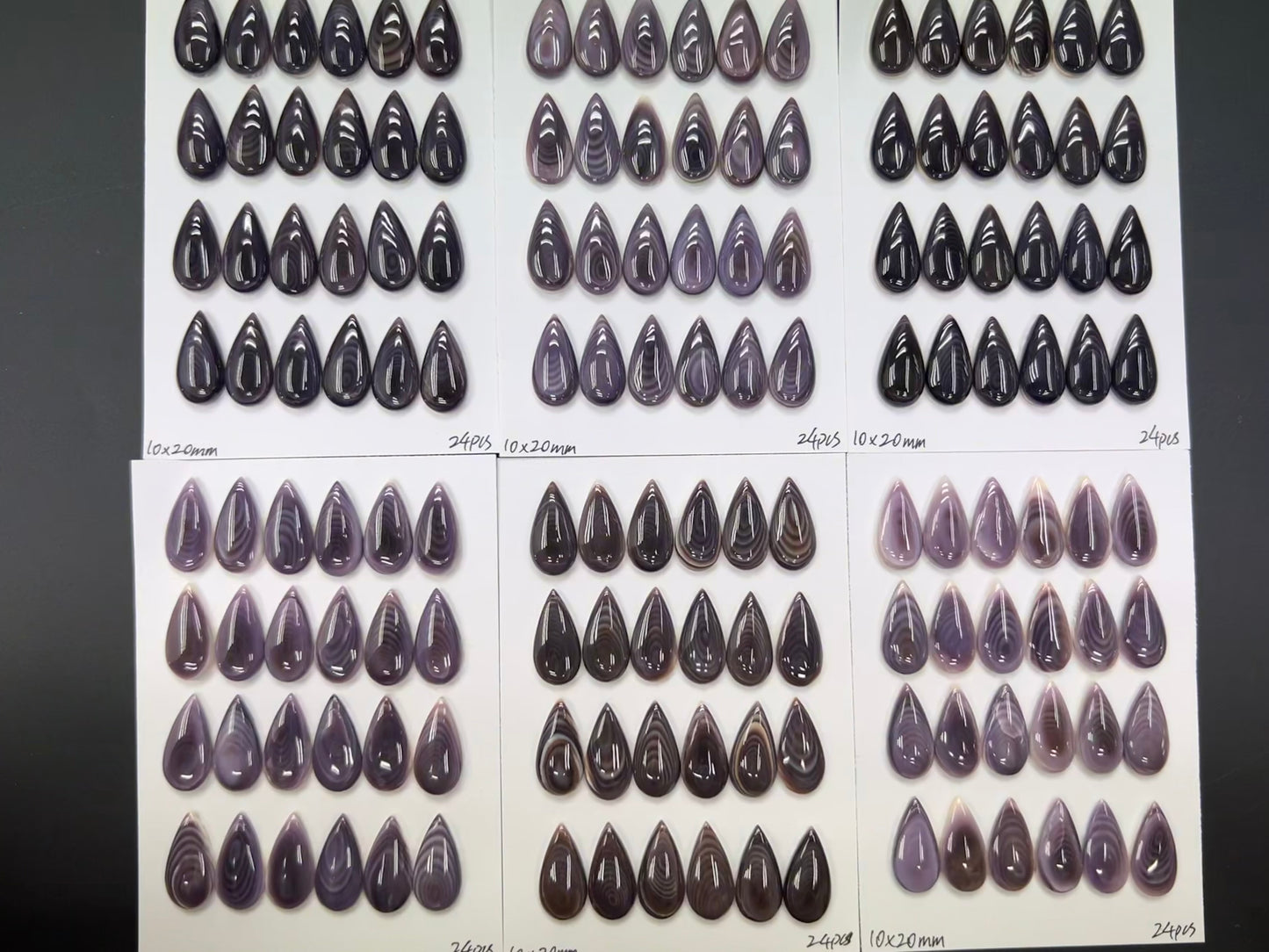 Natural Wampum Teardrop Cab 8x16mm - 10x20mm