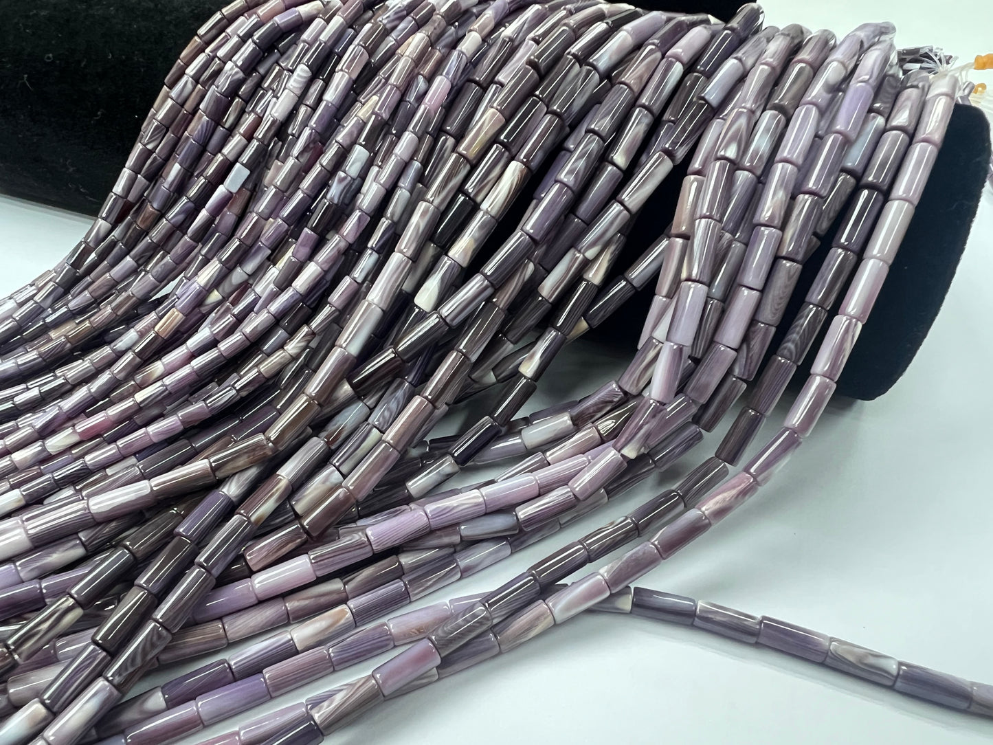 Top Quality Natural Wampum Quahog Shell Tube Strand 3x5mm 4x8-9mm