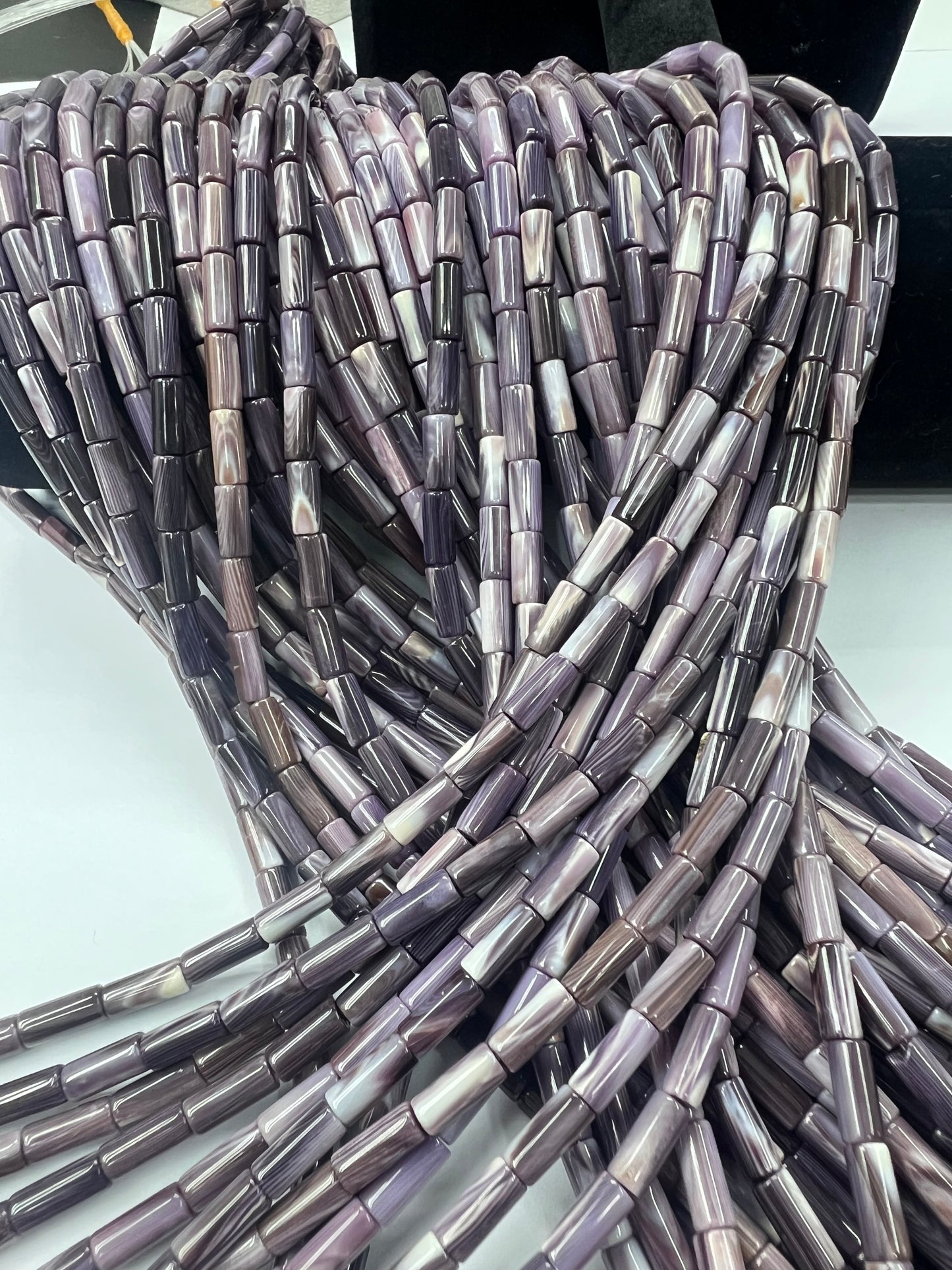 Top Quality Natural Wampum Quahog Shell Tube Strand 3x5mm 4x8-9mm