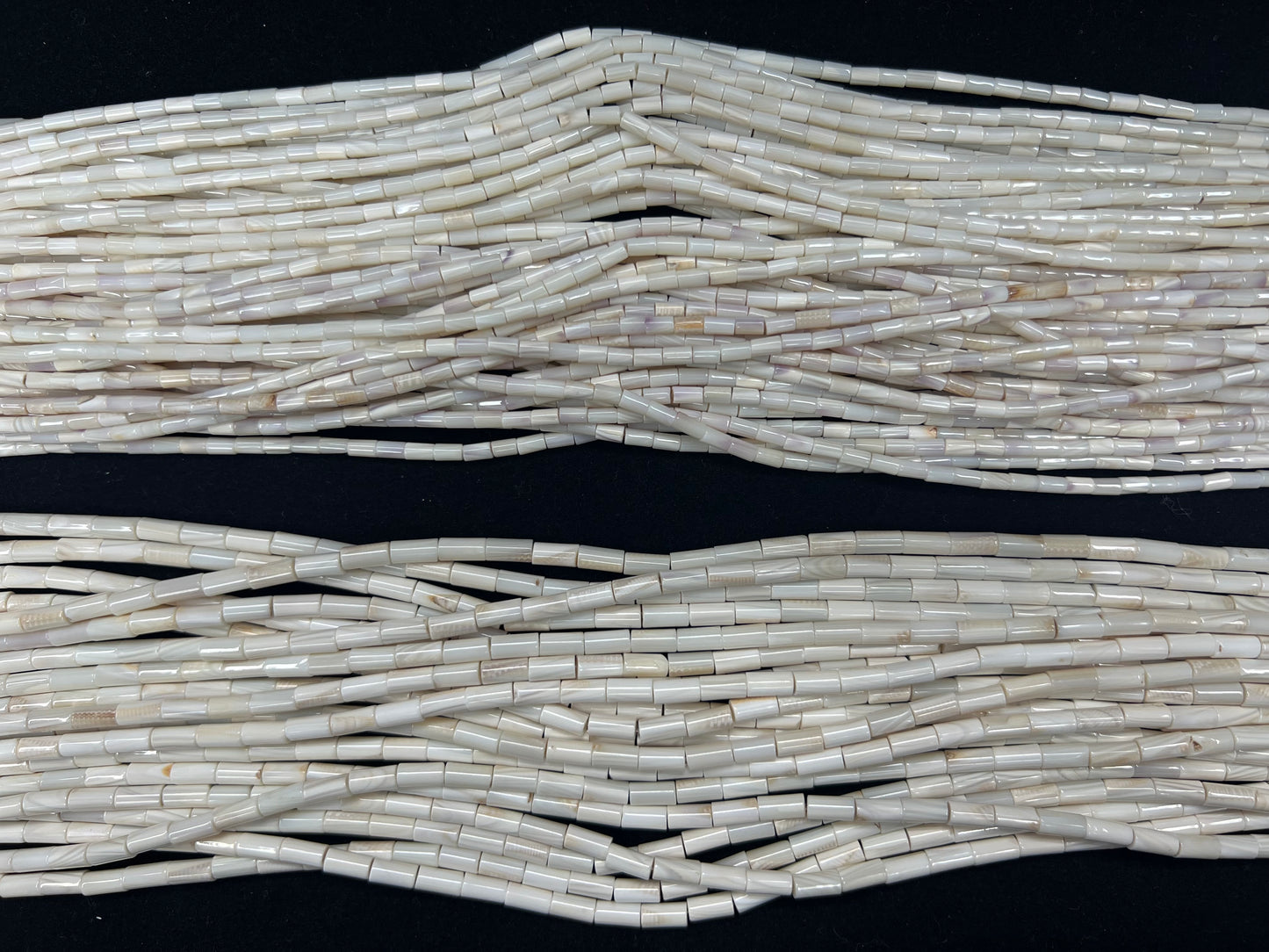 Beige Color Wampum Tube Beads 3x5mm - 4x8mm