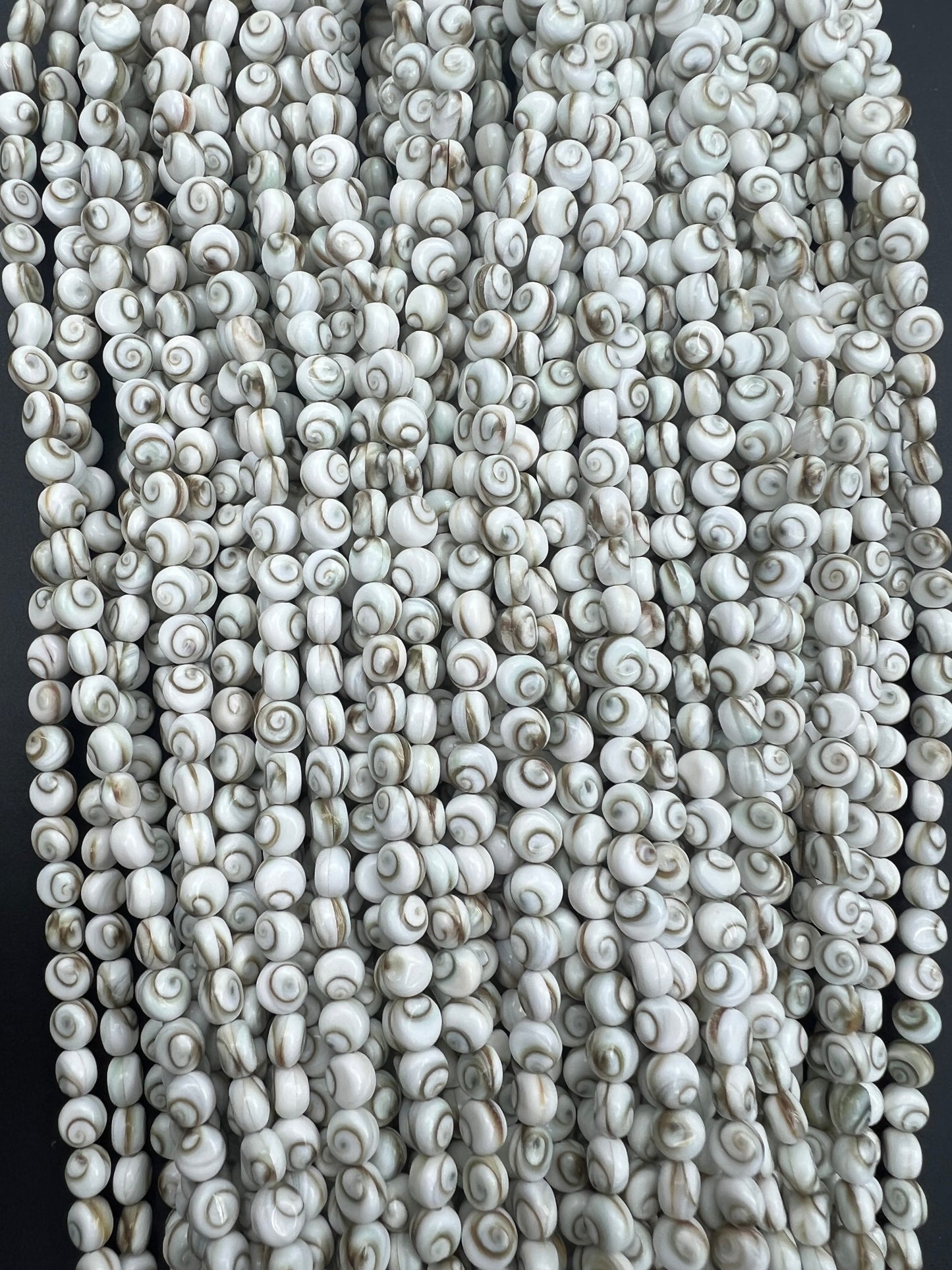 (Wholesale) Shiva Eyes Shell Round Shape Beads 6mm