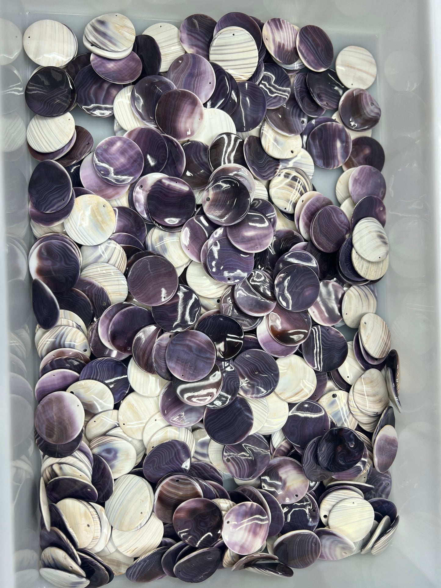 (Wholesale) Natural Wampum Round Shape Loose Piece 35mm