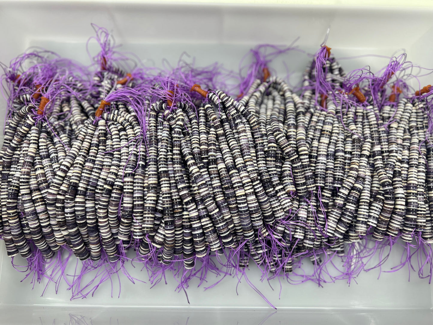 (Wholesale) Natural Wampum Heishi Strand 6-9mm