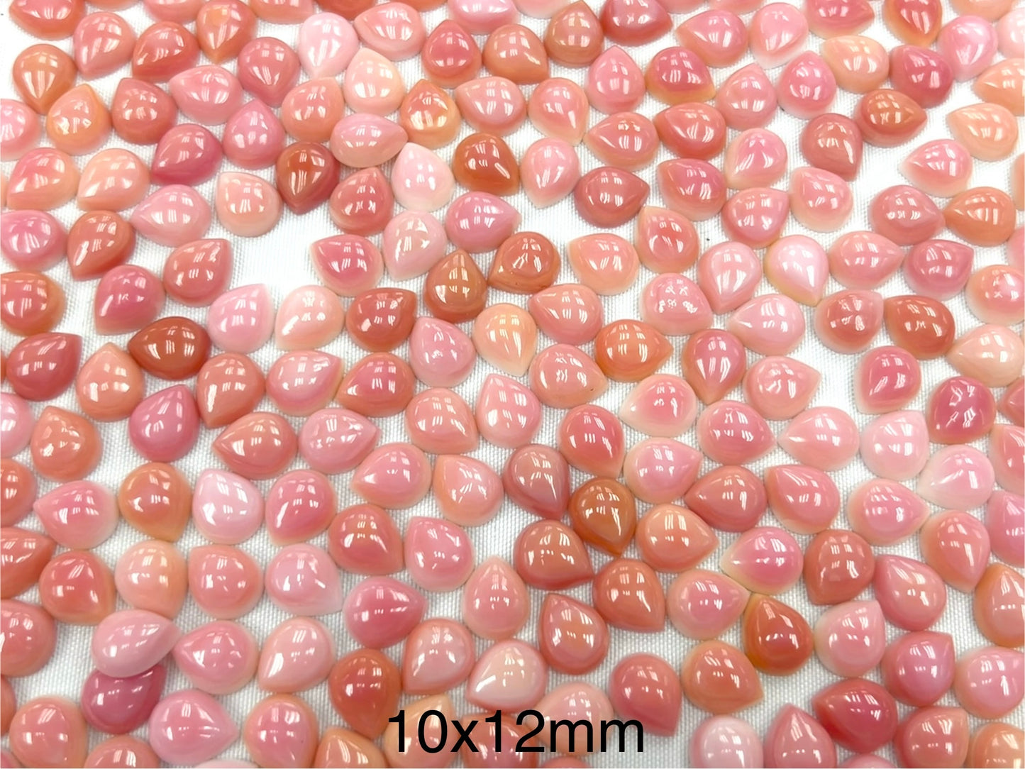 Pink Shell Teardrop Cabs 5x7mm - 10x12mm