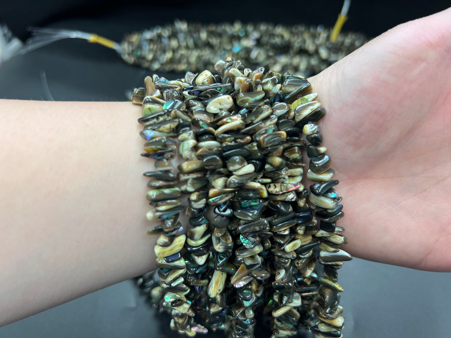 Abalone Shell Chips Strand