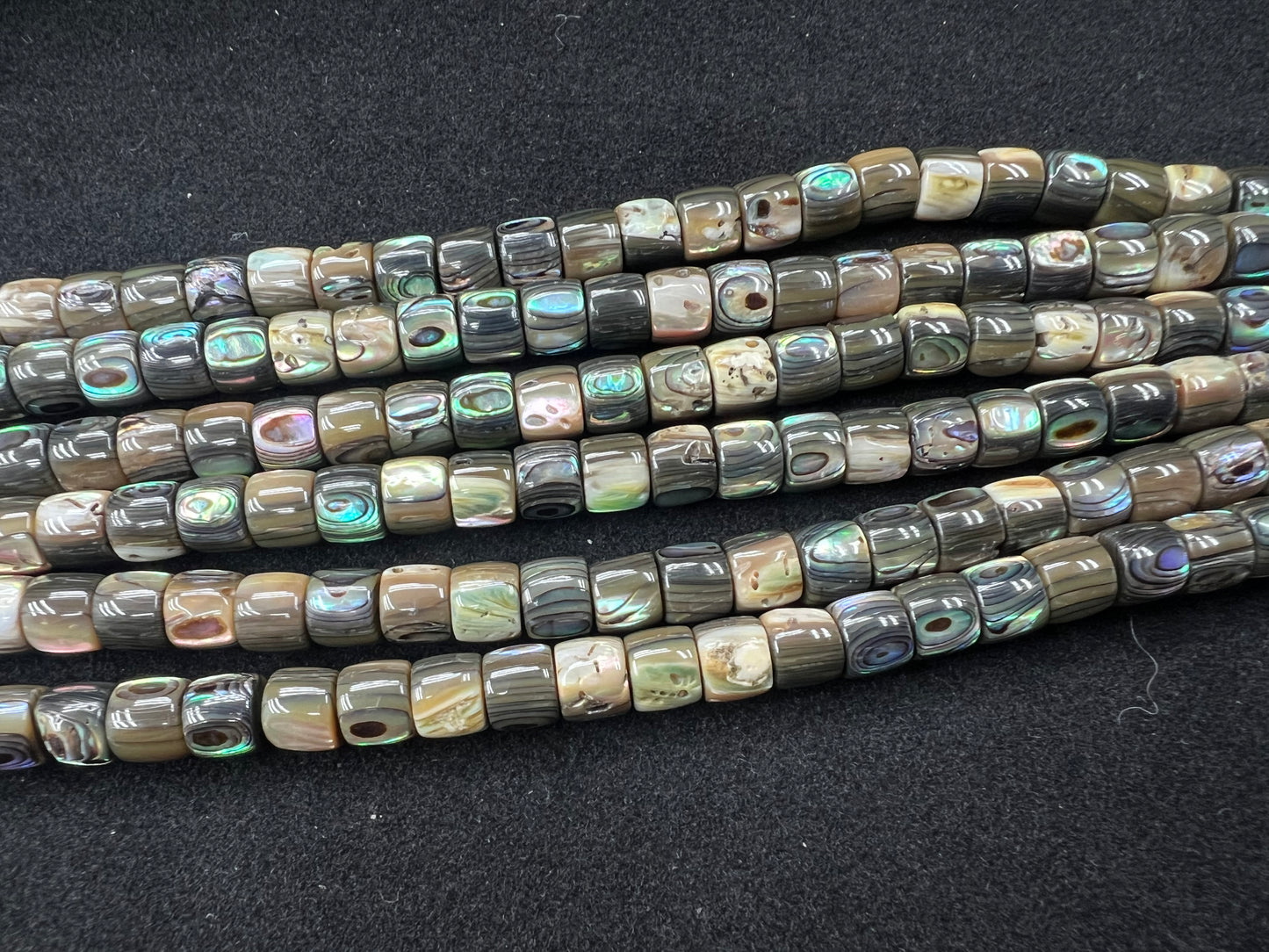 Abalone Shell Cylinder Beads Strand 6x7mm