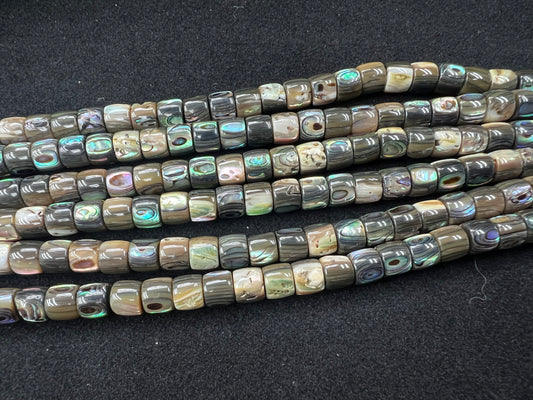 Abalone Shell Cylinder Beads Strand 6x7mm