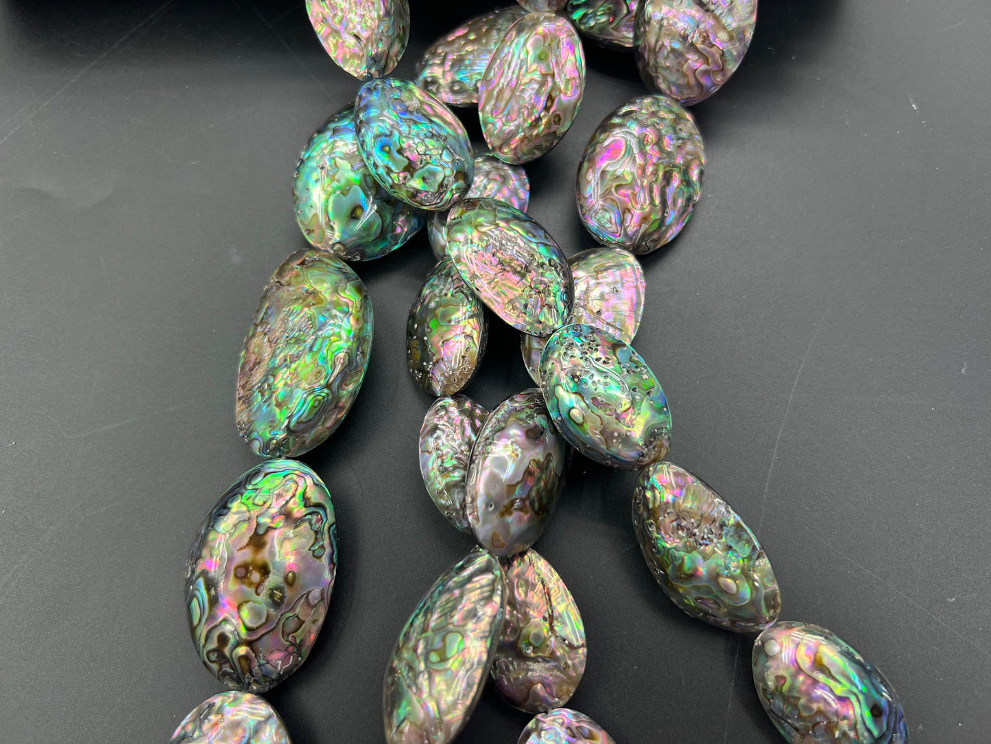 Abalone Shell Irregular Oval Shape Beads Strand