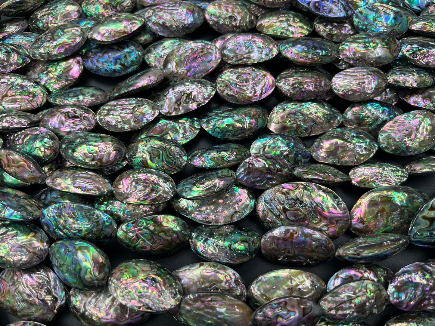 Abalone Shell Irregular Oval Shape Beads Strand