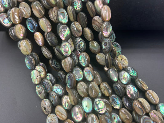 Abalone Shell Oval Beads Strand 10x14mm