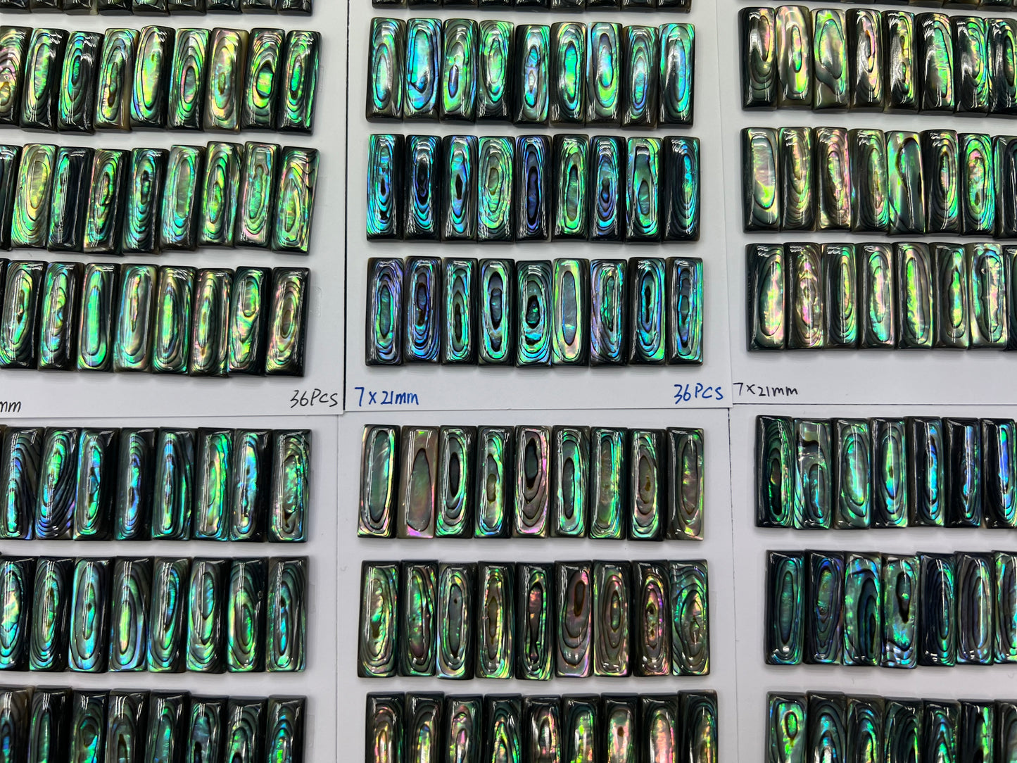 Natural Abalone Shell Rectangle Cab 7x21mm