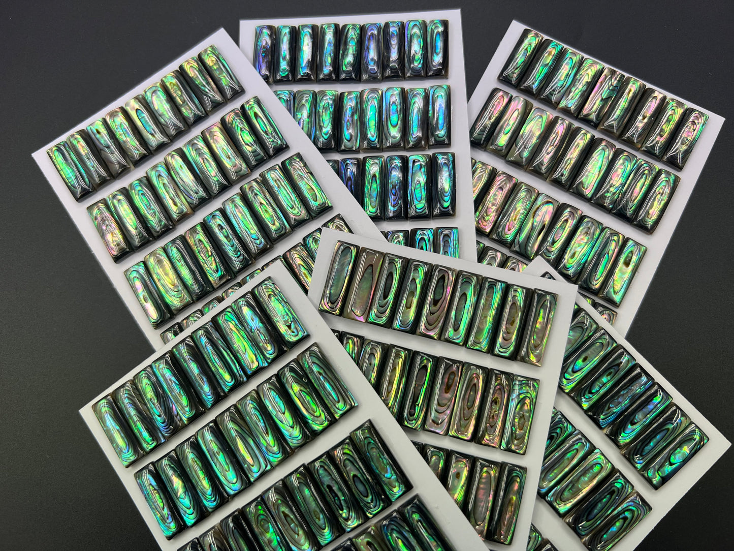 Natural Abalone Shell Rectangle Cab 7x21mm