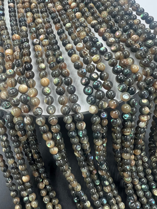 Abalone Shell Round Beads Strand 5mm